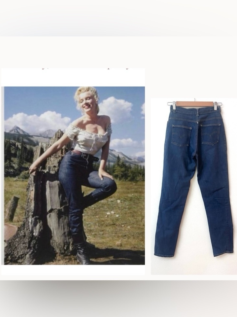 Rare Vintage 1960s Levi's Black Label Big E Pinup Cigarette Jeans